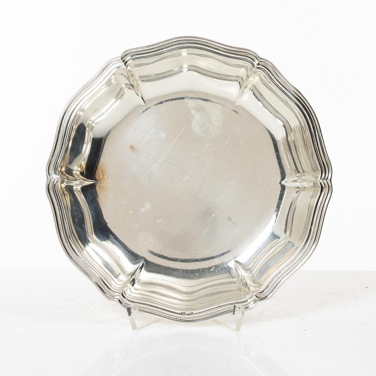 Two silver dishes and a bowl, silver, including with mark of A Michelsen, Denmark 1929.