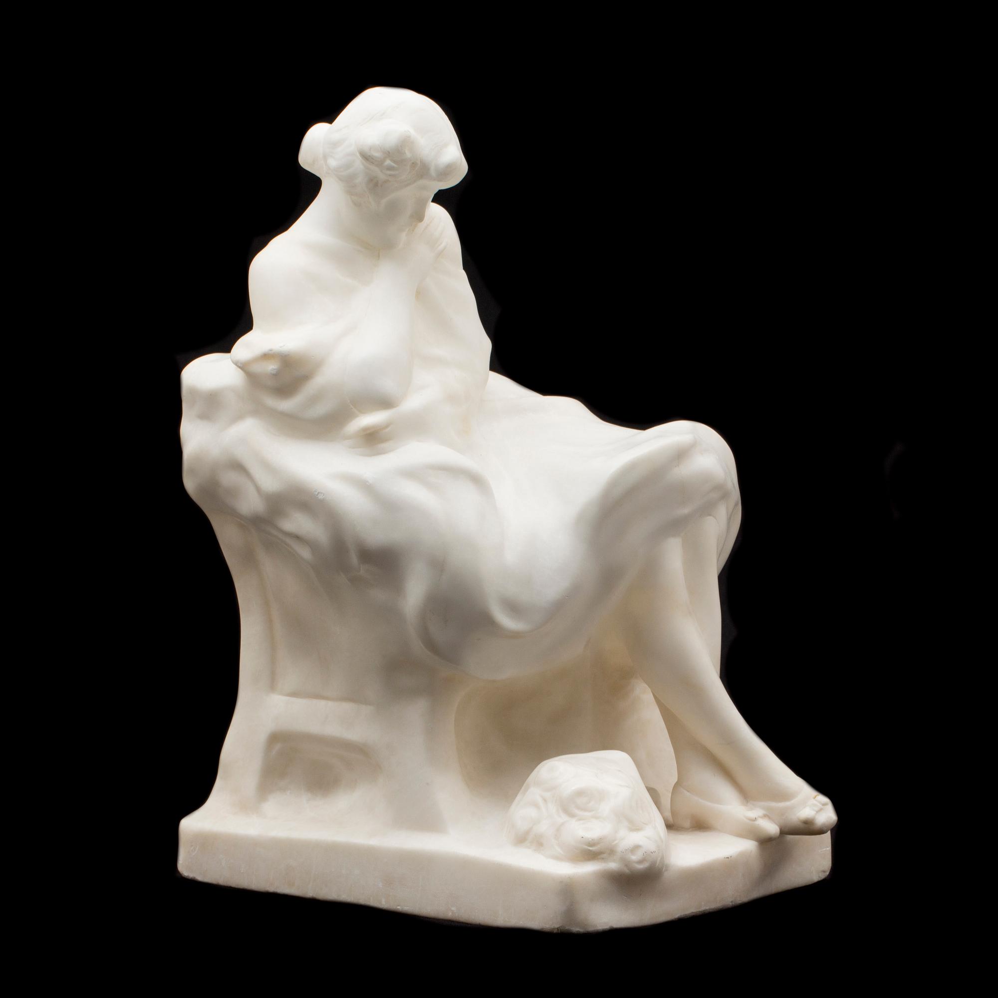 SKULPTUR, alabaster. 18/1900-tal.