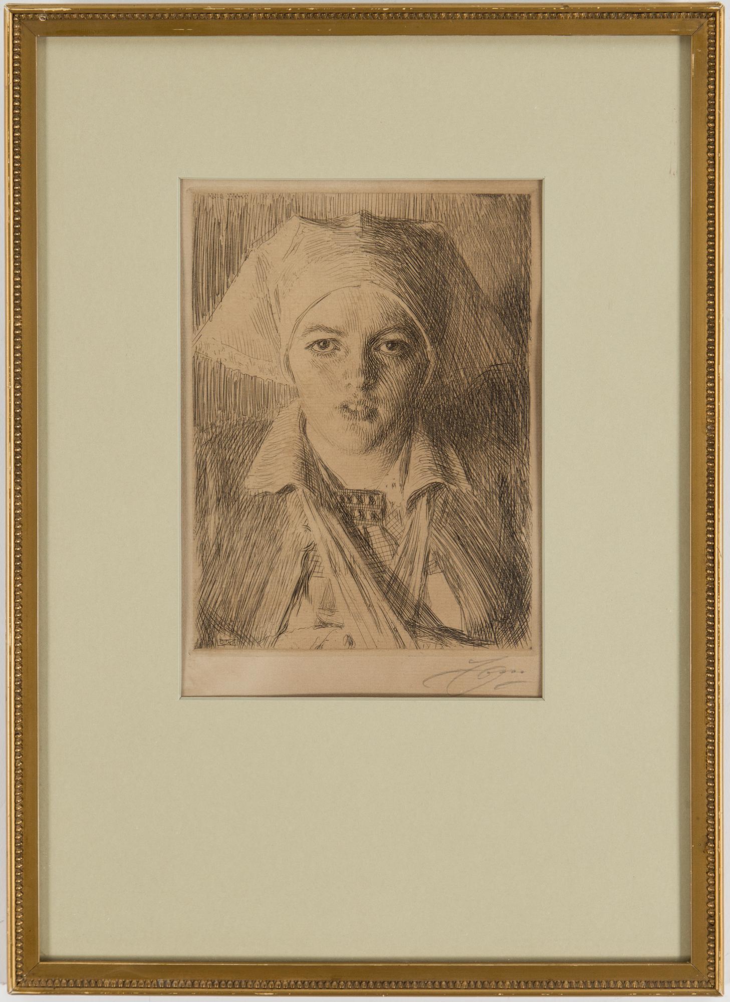 ANDERS ZORN, Etching, 1918, signed.