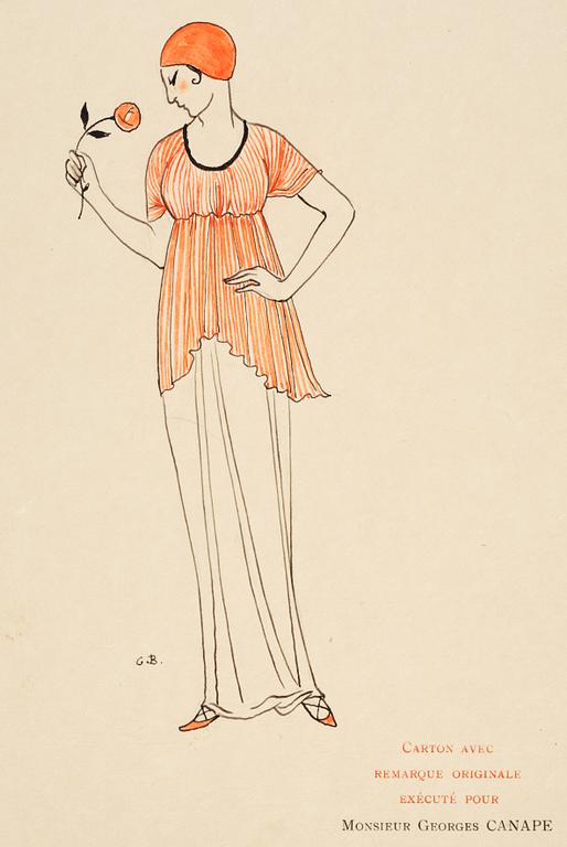 George Barbier, mapp med originalteckning och planscher, "Modes et Manières d'Aujourd'Hui (3e Année)", Frankrike, 1914.