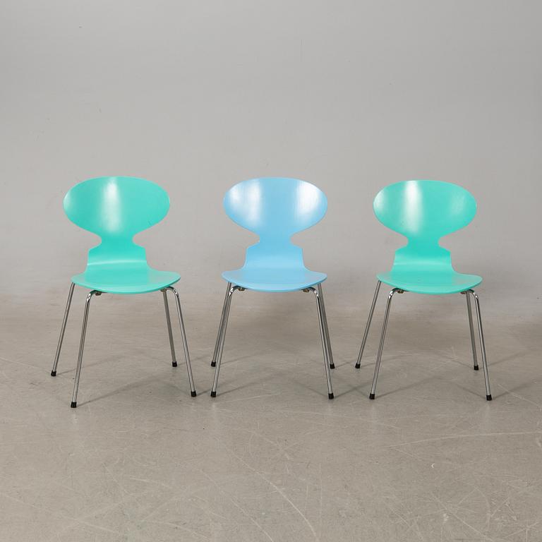 Arne Jacobsen, chairs 6 pcs, "The Ant", Fritz Hansen, 1993.