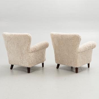Armchairs, a pair, Swedish Modern, 1940s.