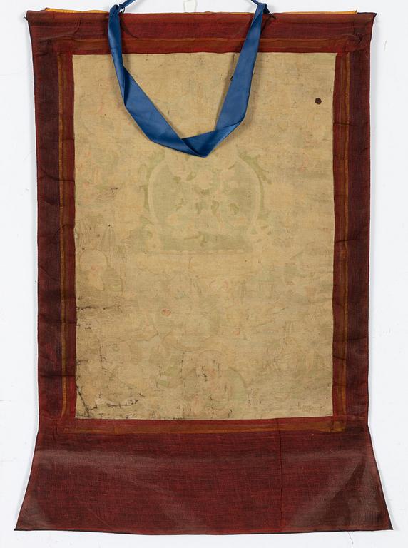 A Tibetan thangka, 20th century.