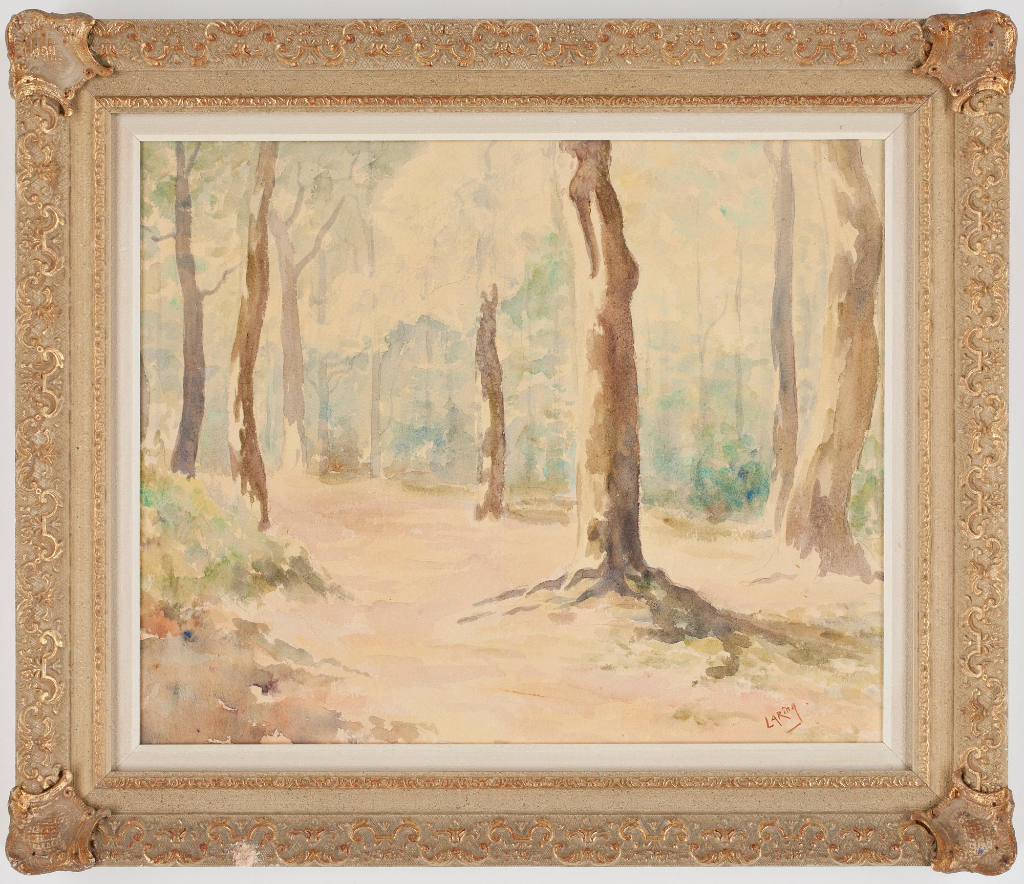 LAURITS ANDERSEN RING. Olja på papp-pannå. Sign LA Ring.