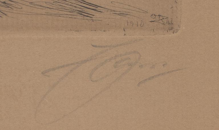 ANDERS ZORN, etching, signed, dated in print 1910,