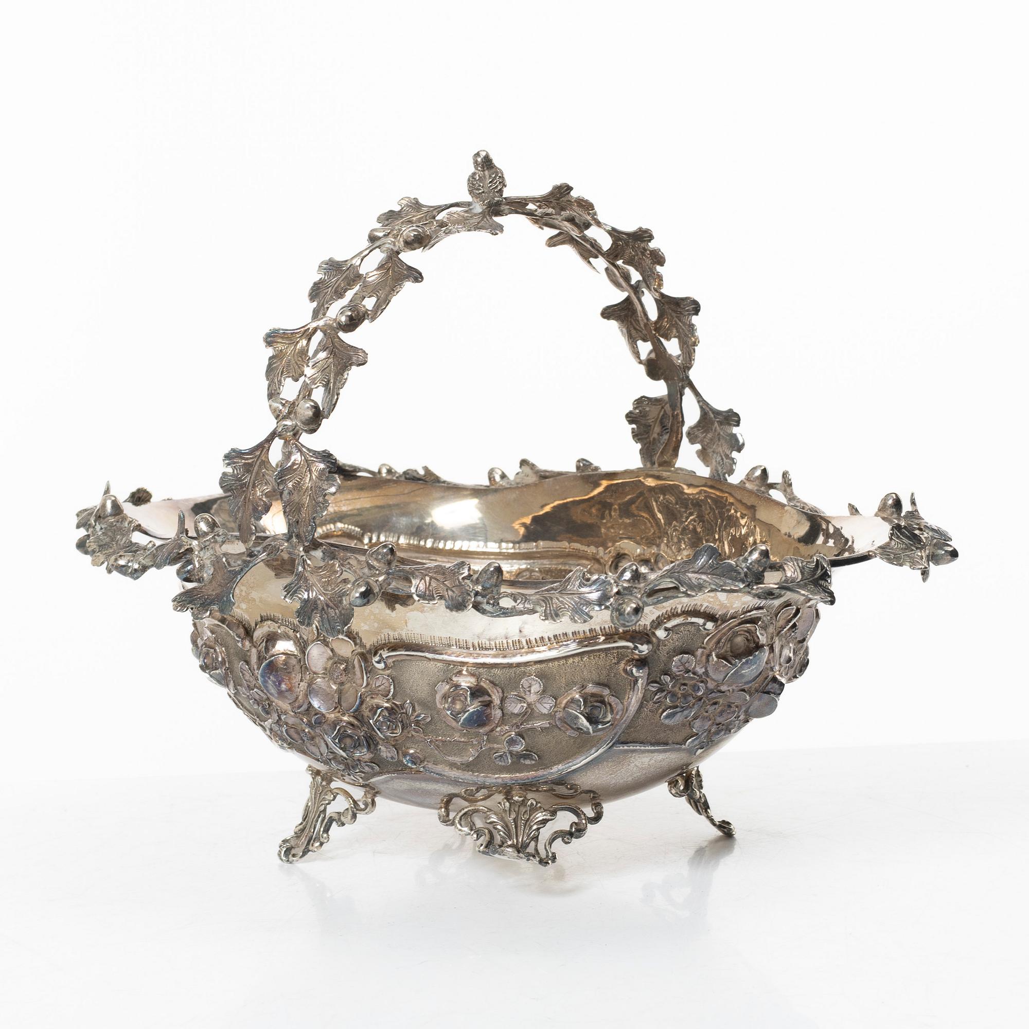 Basket, sterling silver, 20th century.
