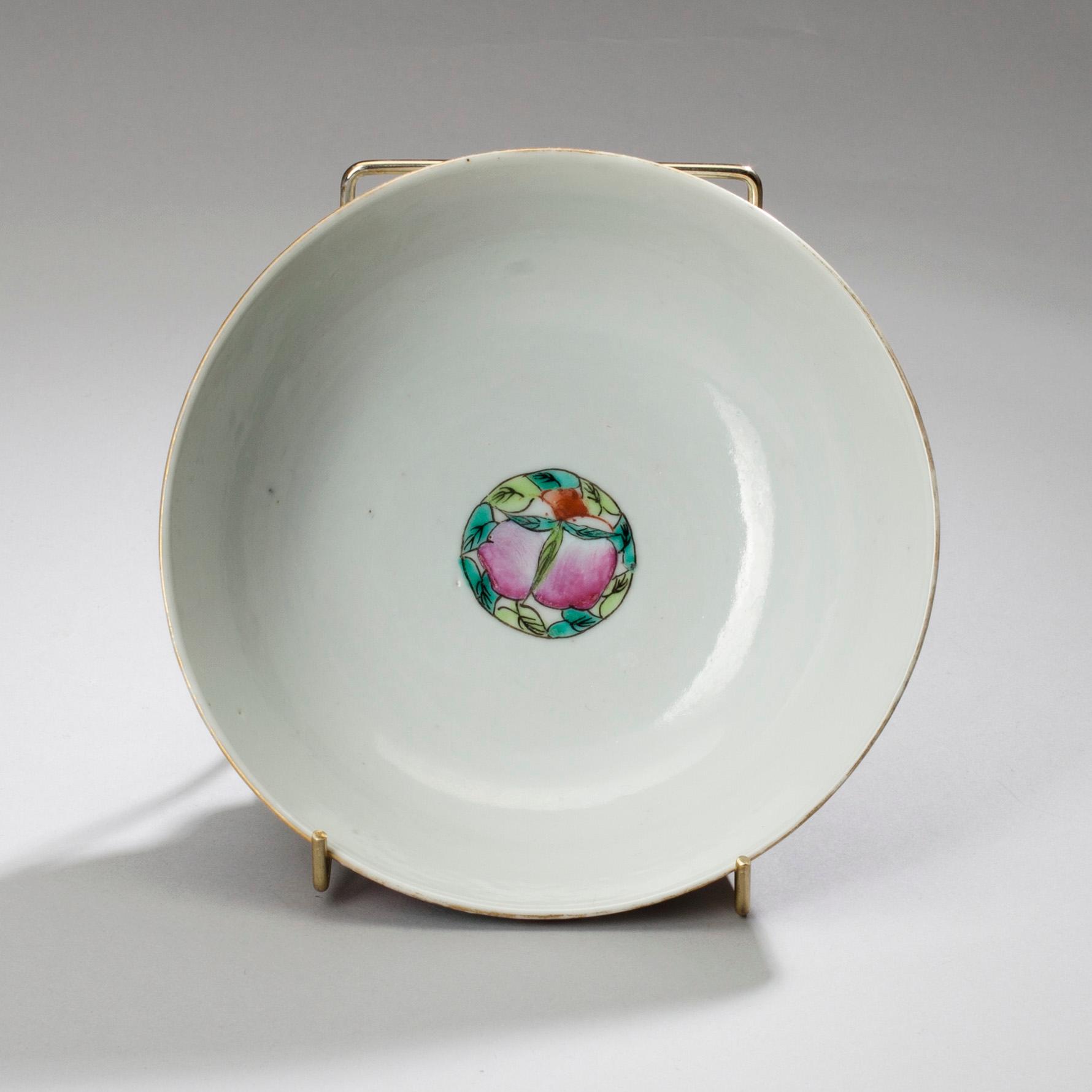 FAT, 2 ST OCH SKÅL, porslin, Kina ca 1900.