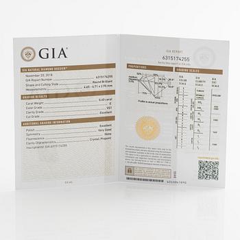 Ring guld 18K med en rund briljantslipad diamant.