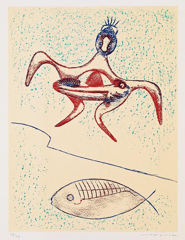 Max Ernst, MAX ERNST, portfolio comprising 12 lithographs in colours, 1974, each signed in pencil and numbered 69/79,