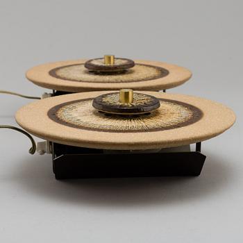 A pair of stoneware wall lamps, Søholm Stentøj, Denmark, second half of the 20th century.
