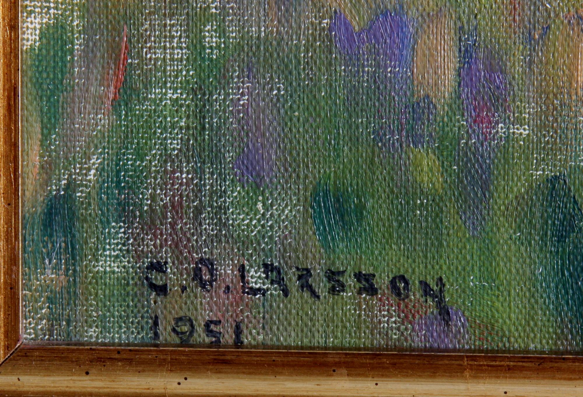 LARSSON, C O , olja på pannå, sign o dat 1951.