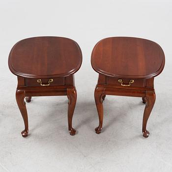 A pair of english style mahogany bedside tables, VIC, Canada, late 20th century.