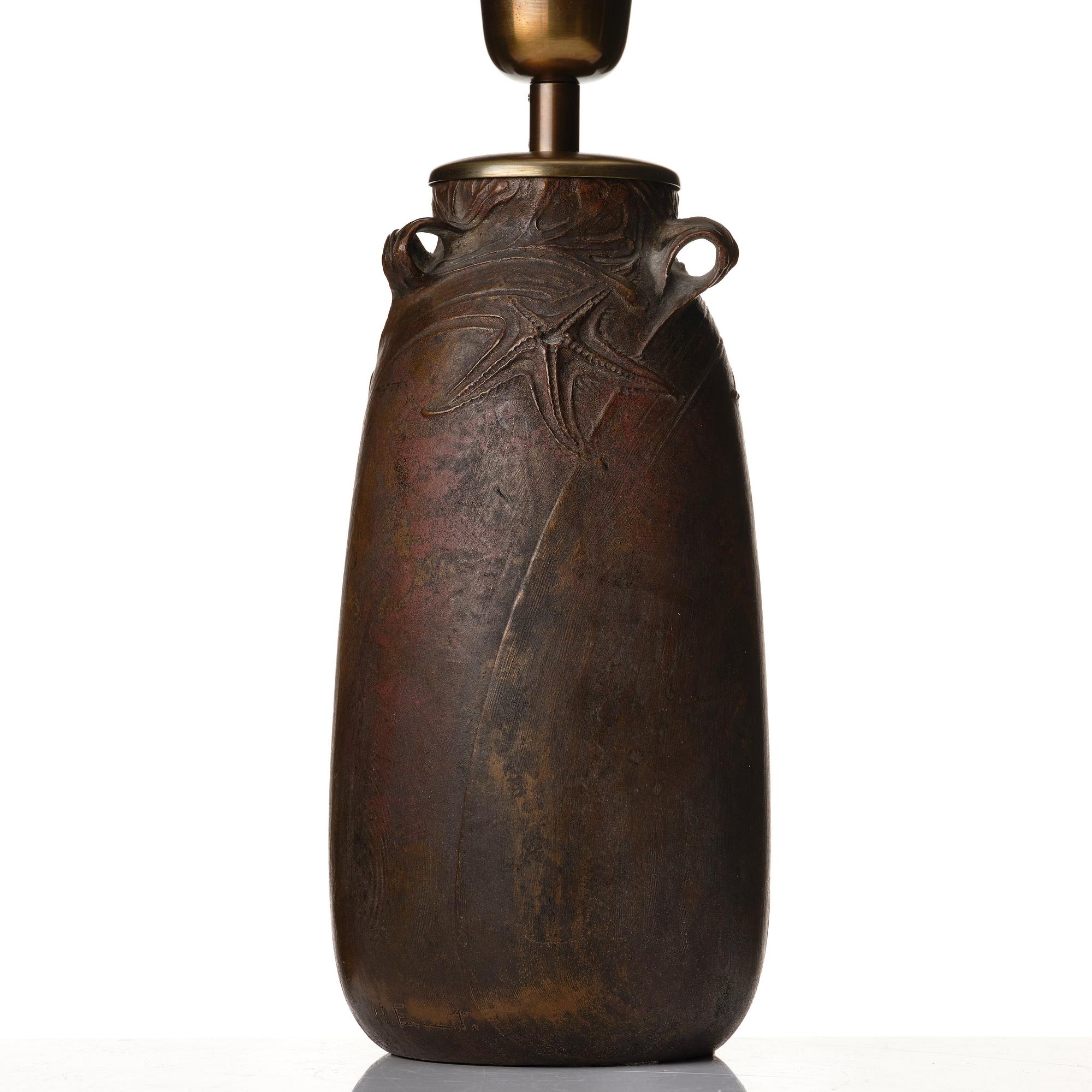 Emy Wahlström, bordslampa, Hugo Elmqvist, Stockholm, jugend, 1900-talets början.