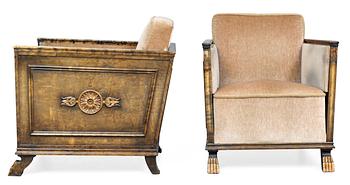 A pair of Axel-Einar Hjorth stained birch armchairs, Bodafors, Sweden 1920´s.