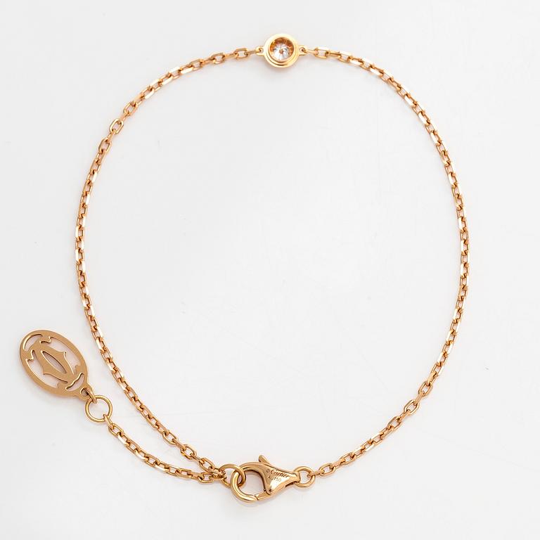 Cartier, an 18K rose gold 'd'Amour' bracelet with a diamond, ca. 0.05 ct.