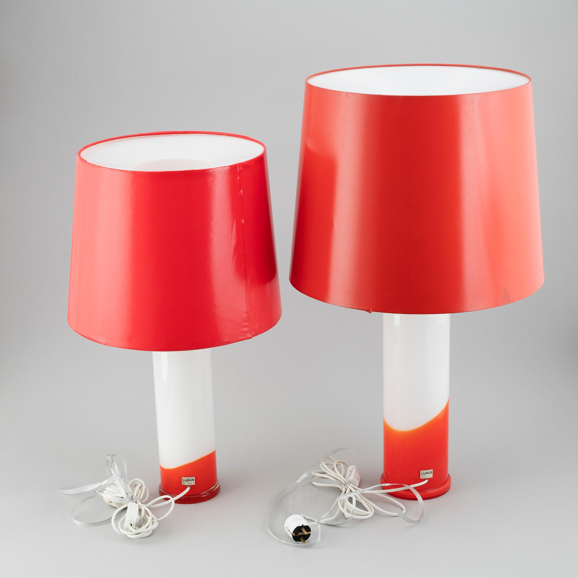 UNO & ÖSTEN KRISTIANSSON, two glass table lamps, Luxus.