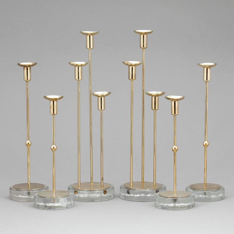 LJUSSTAKAR, 6 stycken, Gunnar Ander, Ystad metall ,1900-tal.