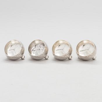 SALTKARSSET för fyra, sterling silver, London 1883.