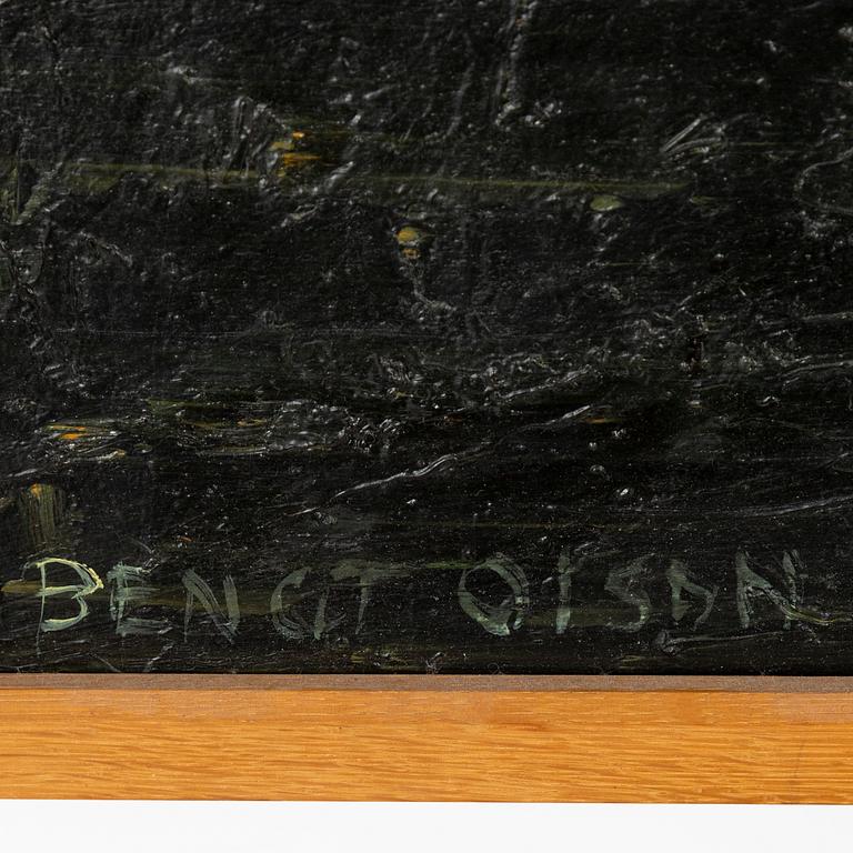 Bengt Olson, olja på pannå, signerad på båda sidor.