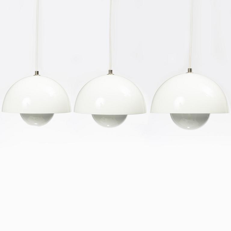 Verner Panton, three "Flower Pot" ceiling lamps.
