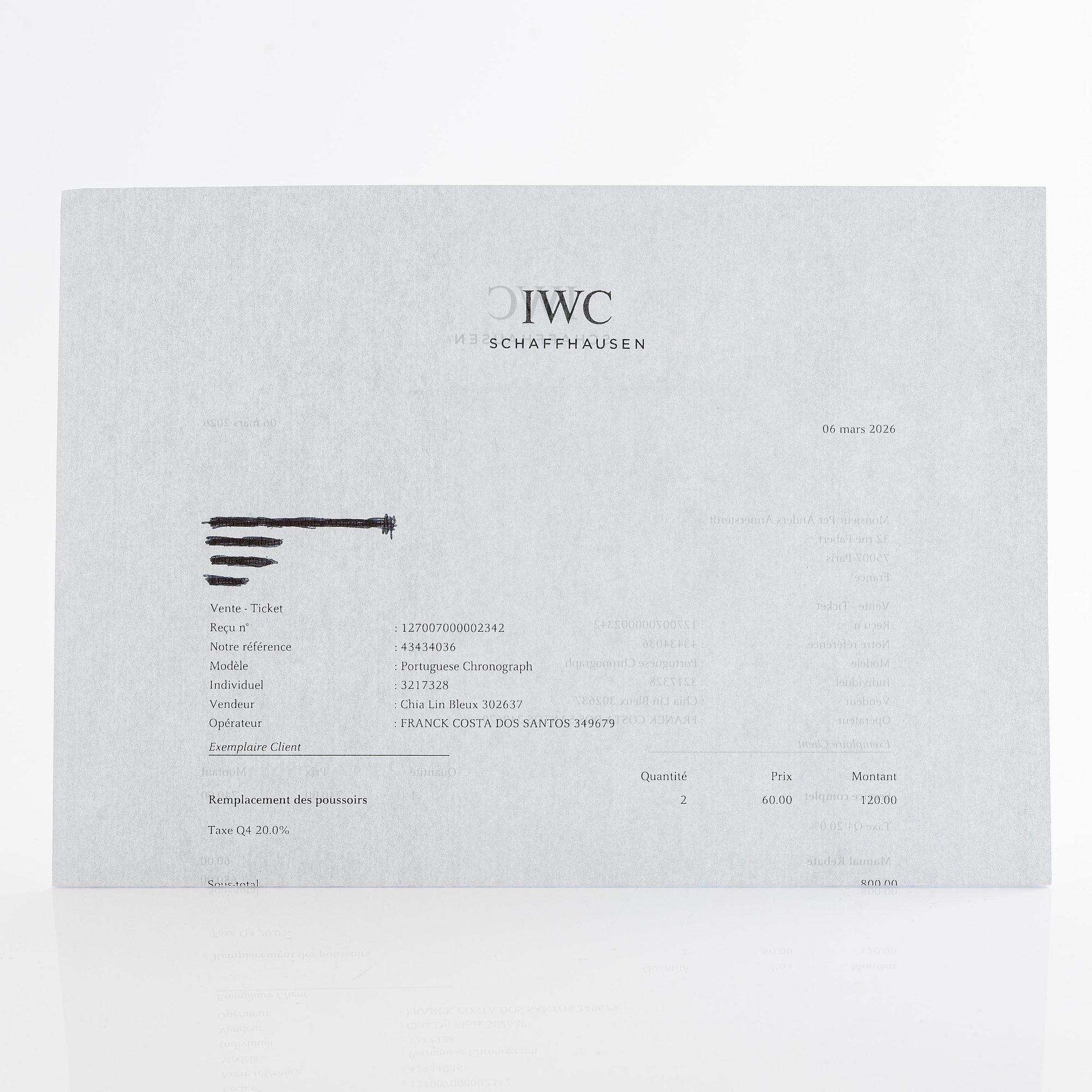 IWC, Portuguese Chrono, ca 2007.