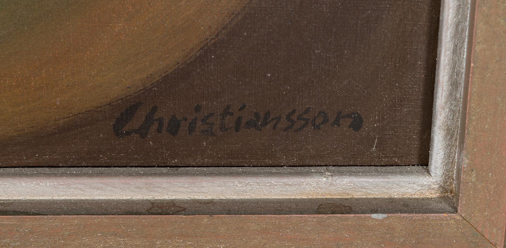 JOUKO CHRISTIANSSON,  akryl på duk, signerad. Utförd 1975.