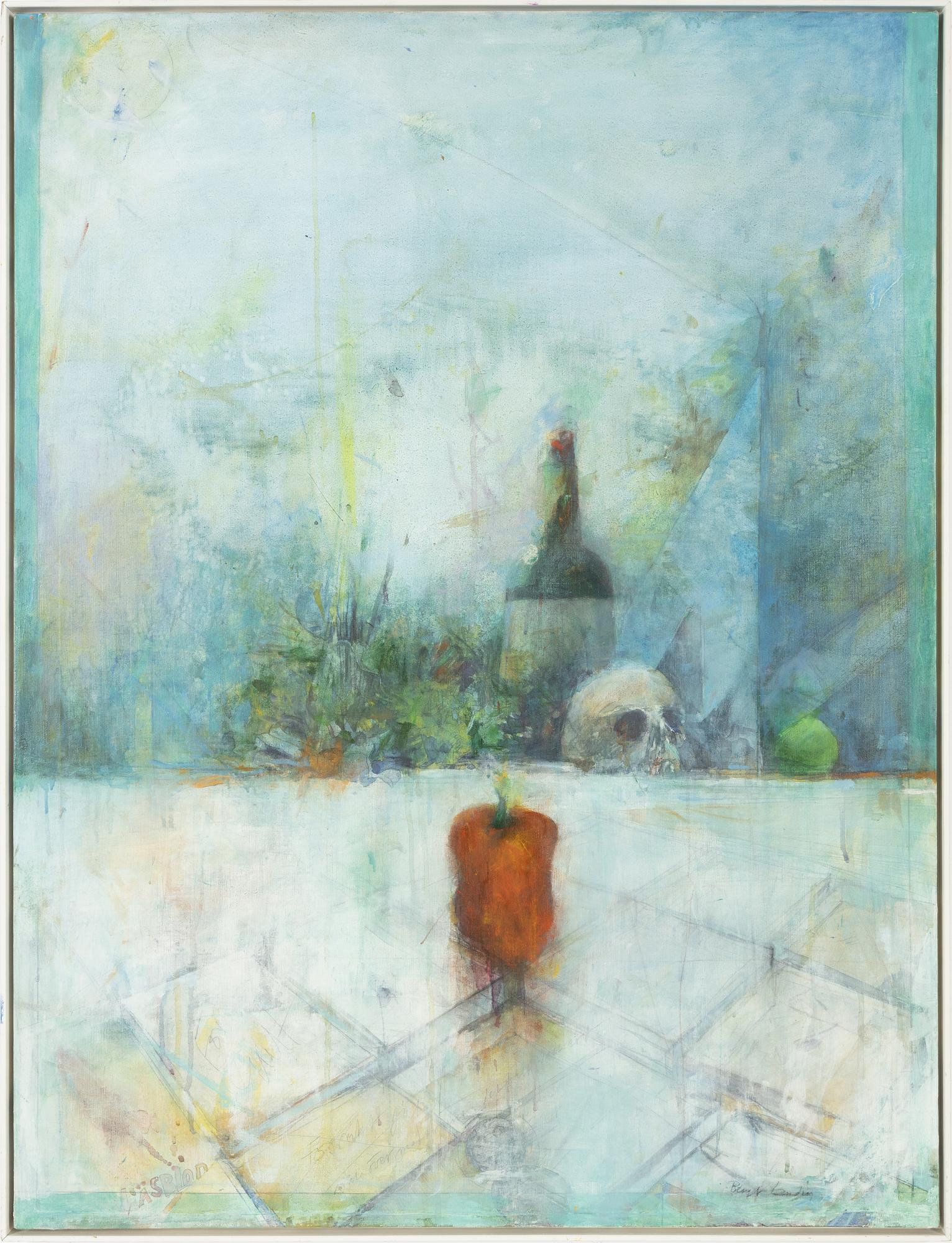 Bengt Landin, tempera & olja på duk, signerad.