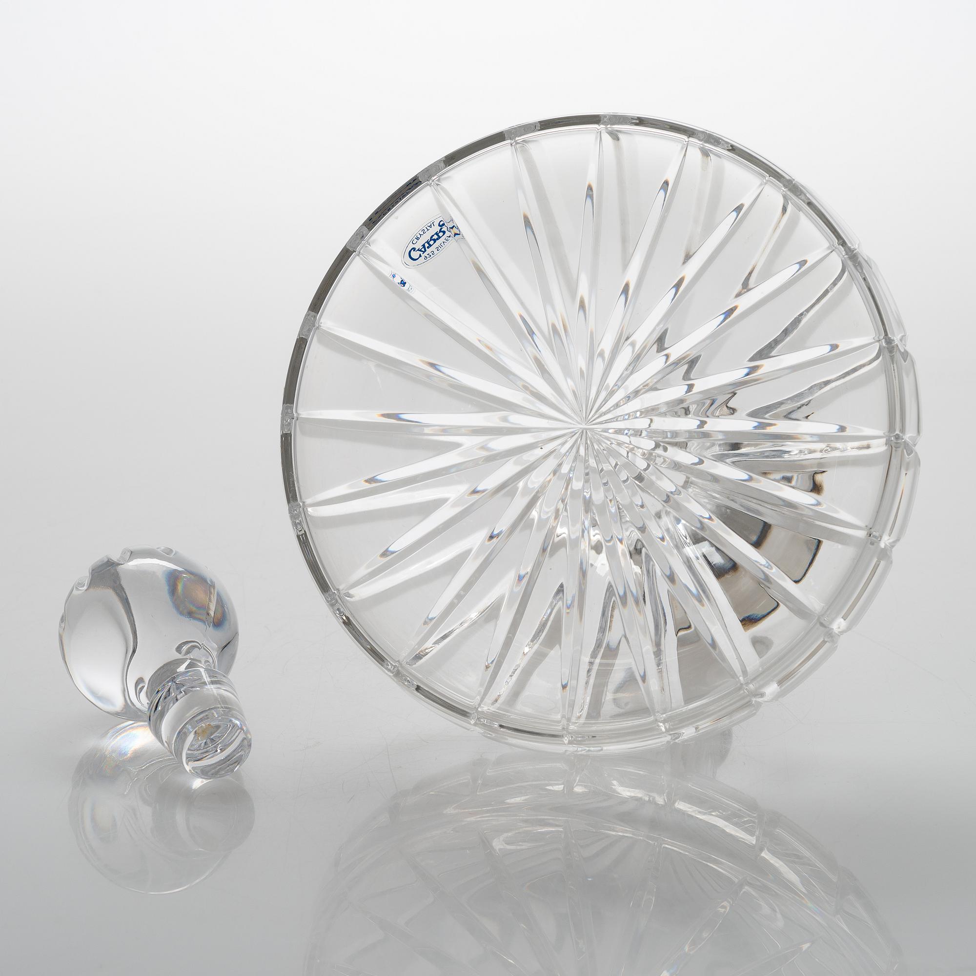 Carr's Ship's Decanter, cut crystal with a sterling silver collar, Sheffield, England 2001.