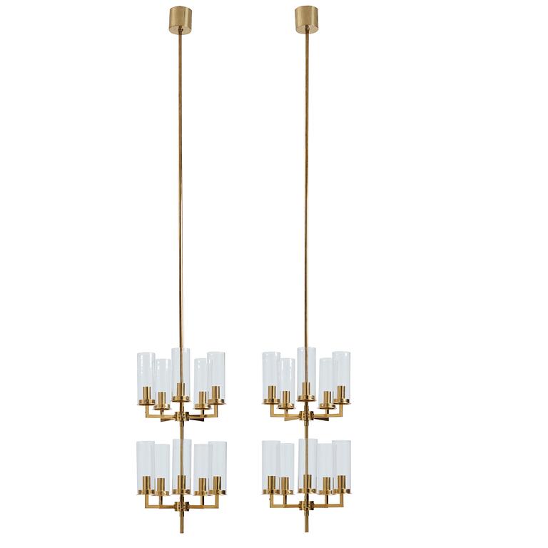 Hans-Agne Jakobsson, a pair of "Sonata" ceiling lamps, Hans-Agne Jakobsson AB, Markaryd, 1960s-70s.