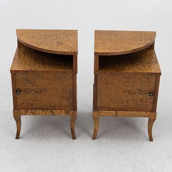 A pair of bedside tables, 1930's.