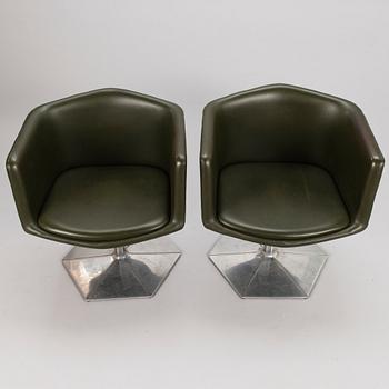 VOITTO HAAPALAINEN, fåtöljer, ett par, "Prisma" Martela 1970-tal.