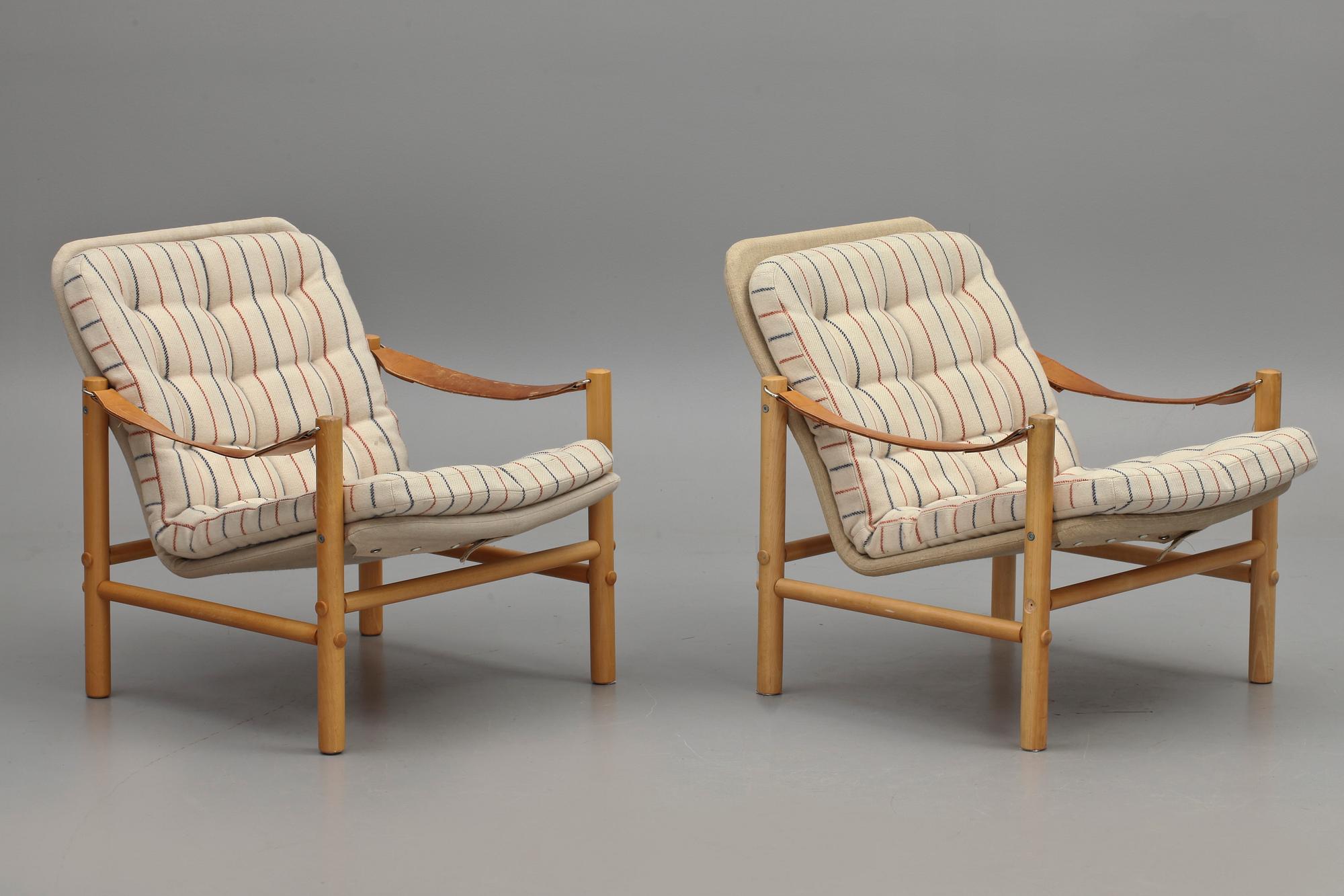 FÅTÖLJER, ett par, "Junker", Bror Boije, DUX, 1970/80-tal.