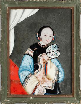 GLASMÅLNING, Kina, 1800-tal.