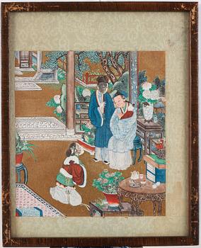 A set of nine Chinese watercolours by unknown artist, 19th Century.