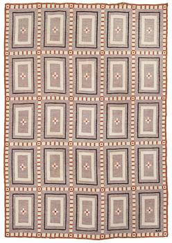 CARPET. Flat weave. 365,5 x 248,5 cm. Signed SB.
