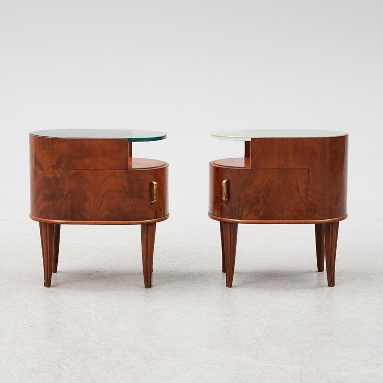 Axel Larsson, presumably, a pair of bedside tables, Svenska Möbelfabrikerna, Bodafors, 1940s.