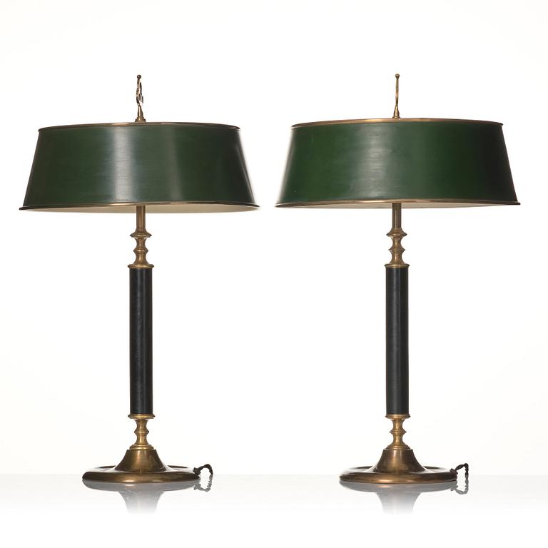 Melchior Wernstedt, a pair of table lamps, model "25760", Nordiska Kompaniet, 1920s.