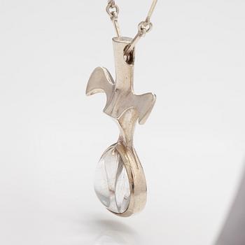 Björn Weckström, "Luna", a sterling silver neckalce with a rutile quartz. Lapponia 1984.