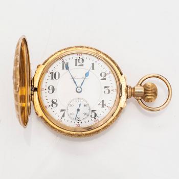 Hamilton, pocket watch, 50 mm, 14K gold in three colours, lever escapement.