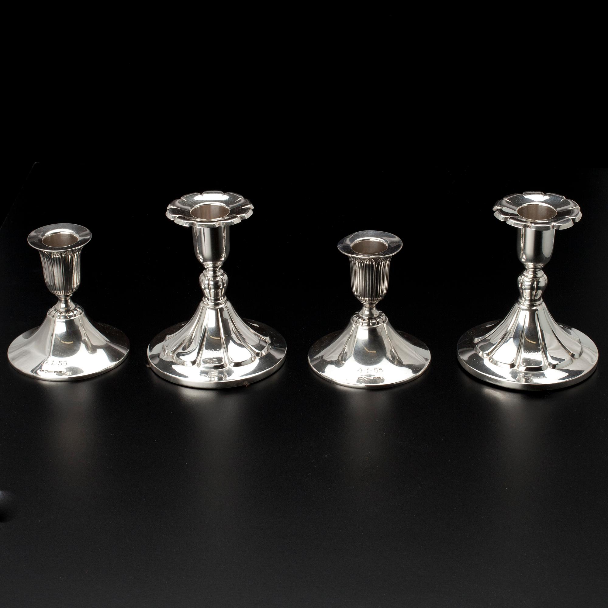 LJUSSTAKAR, 2 par, silver, Auran Kultaseppä 1950, Kultakeskus 1957.