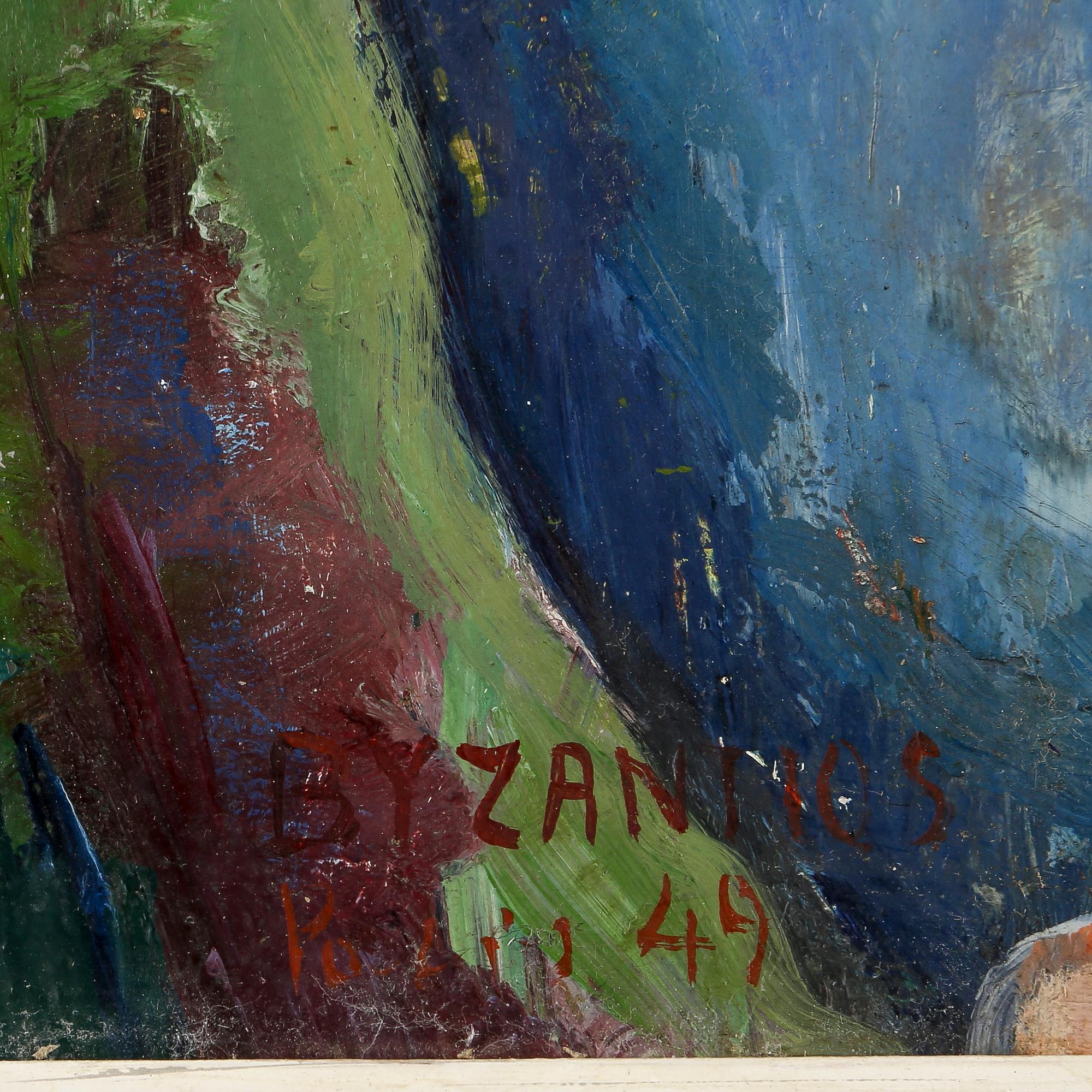 CONSTANTIN BYZANTIOS, olja på pannå, signerad och daterad Paris -49.