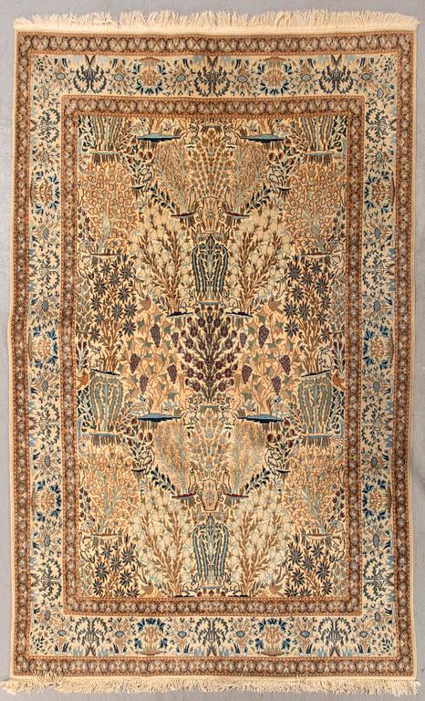A semiantique part silk nain carpet ca 265 x 163 cm.
