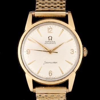 ARMBANDSUR, herr, Omega, Seamaster, Automatic, guld på stål/stål, 1950/60-tal.