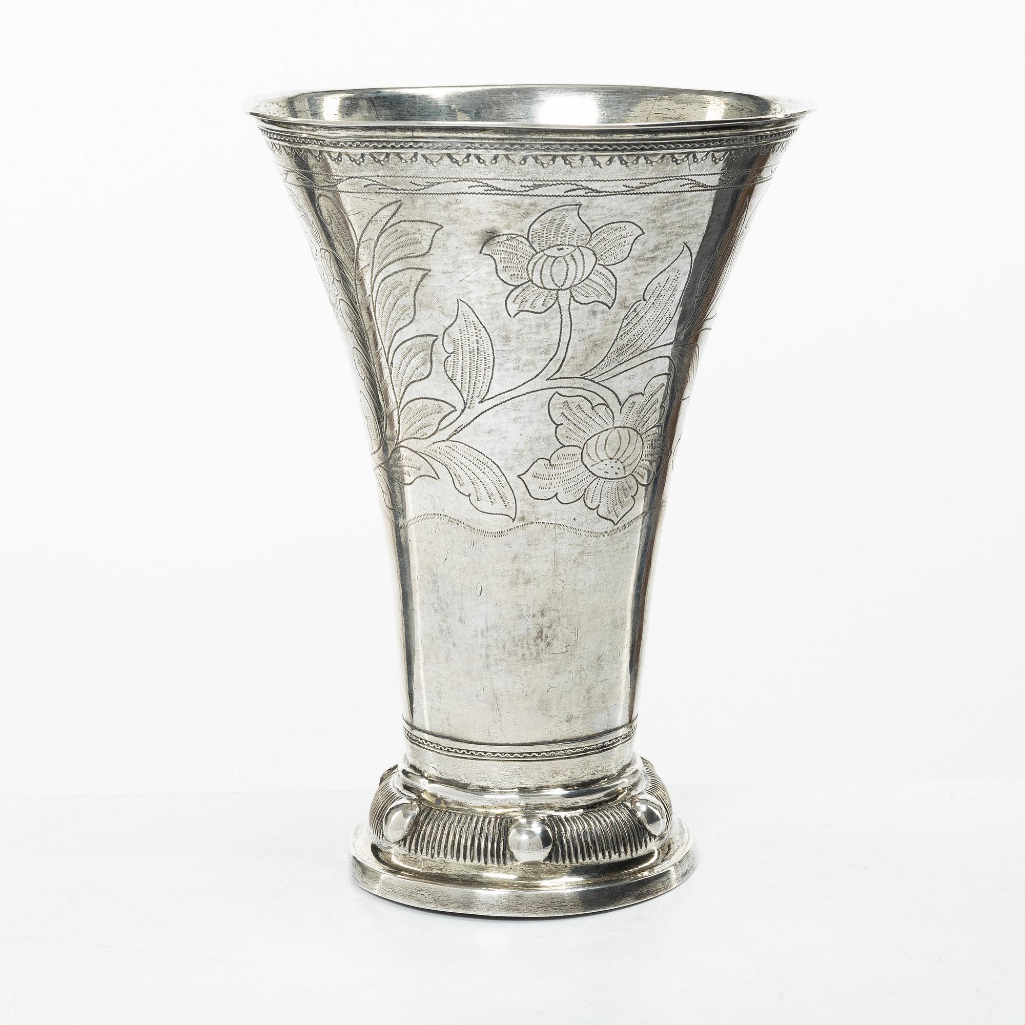 A Swedish silver beaker, mark of Samuel Lyberg, Borås 1799.