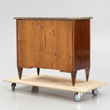 A Gustavian style chest of drawers, around 1900.