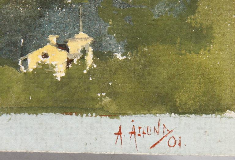 ÅSLUND, ACKE, akvarell. Signerad och daterad 01.
