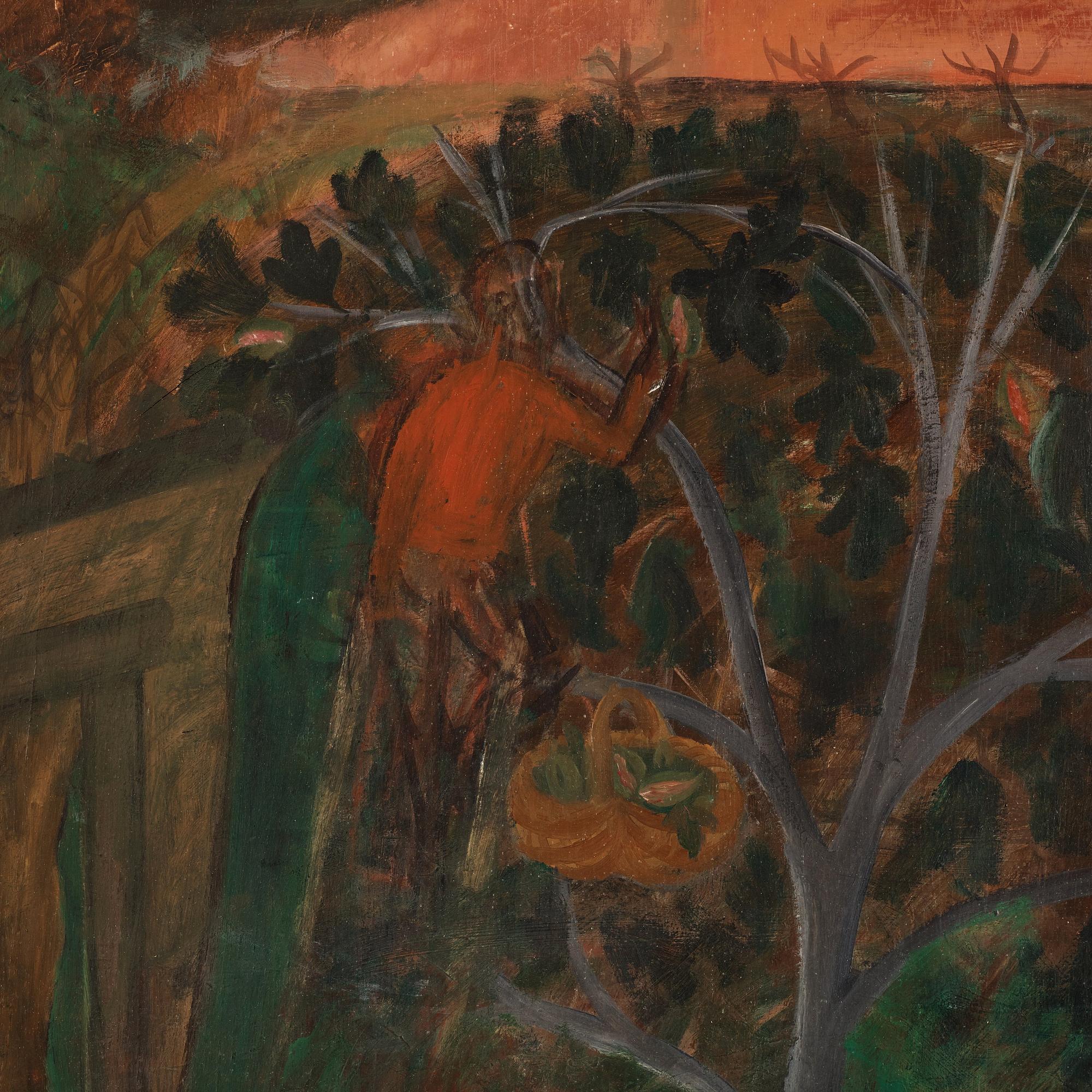 Hilding Linnqvist, "Trädgård, Sienna".