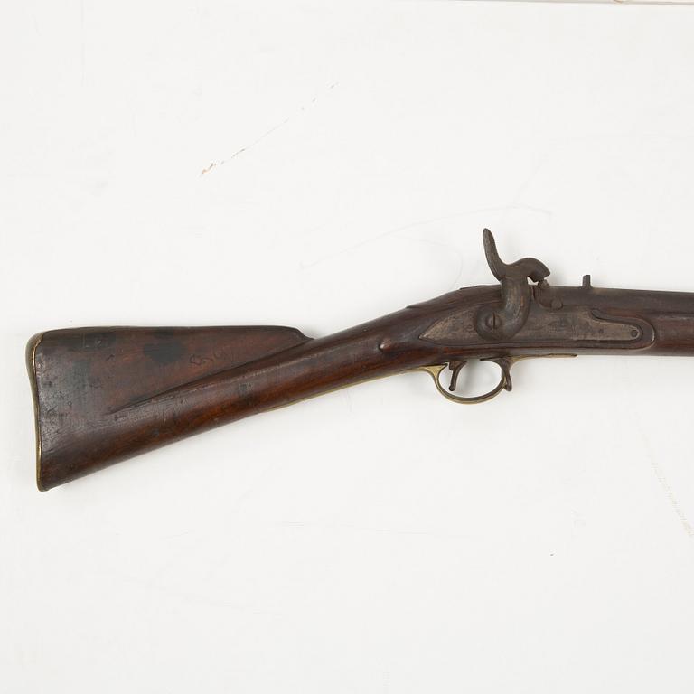 A 18th Century Swedish-British converted percussion gun.