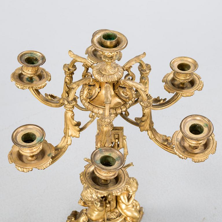 A pair of bronze candelabras from France, second half of the 19th cenutry.