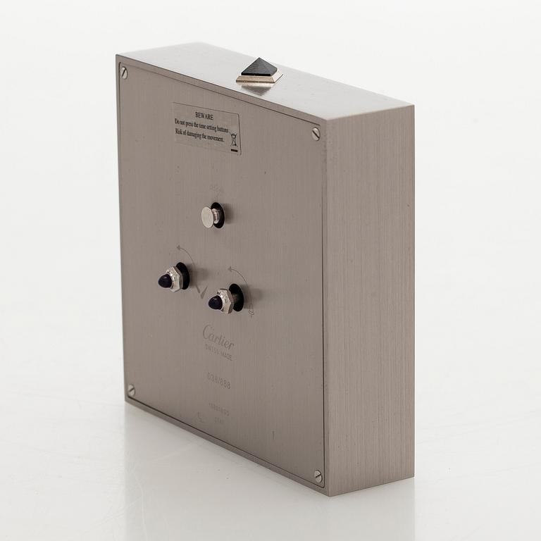 Cartier, Roman Numerals, table clock/alarm clock, Limited Edition, 95 x 95 x 26 mm.